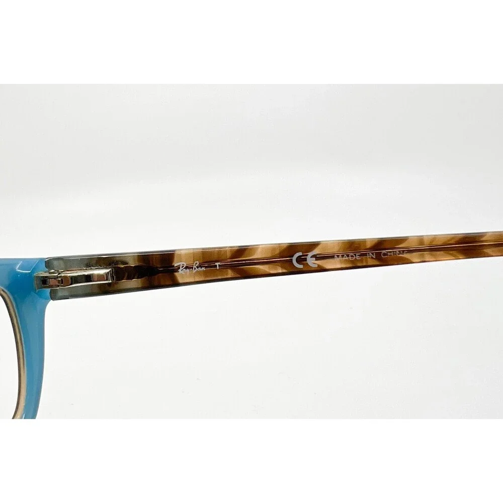 Ray-Ban RB5255 5490 Eyeglasses Brown Blue Rectangle Full Rim Frame 51-16-135